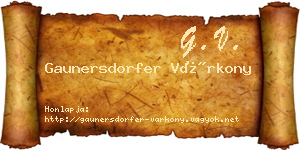 Gaunersdorfer Várkony névjegykártya